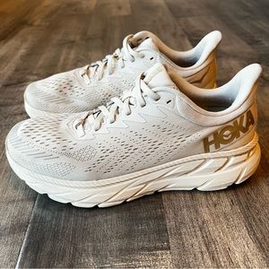 Hoka One Clifton 7 Shoes Women's 8.5 WIDE Almond Milk Bronze